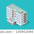 Isometric Hospital Building Vector Illustration 130952094