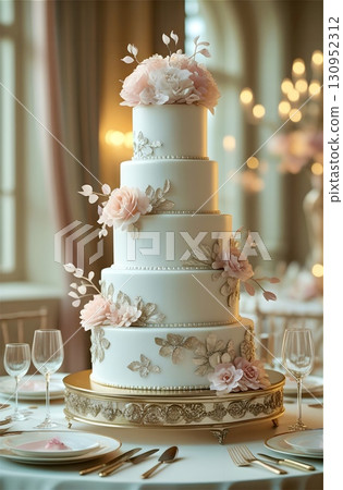 decorated table for the wedding ceremony 130952312