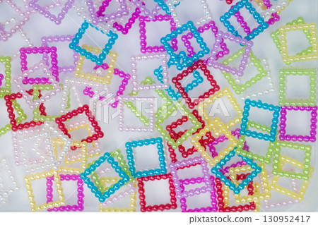 Colorful beaded squares Colorful beaded squares 130952417