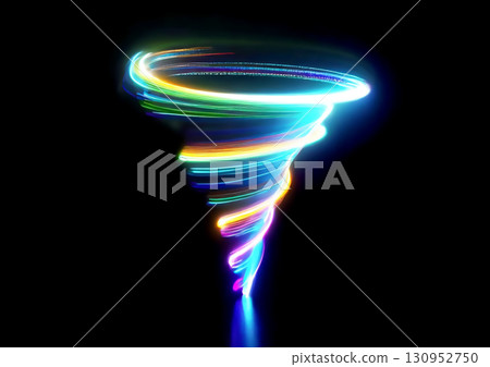 用五顏六色的光線旋轉的抽象背景 130952750