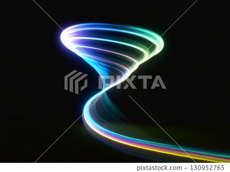 用五顏六色的光線旋轉的抽象背景 130952765