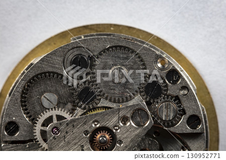 clockwork vintage mechanical watch, high resolution and detail 130952771