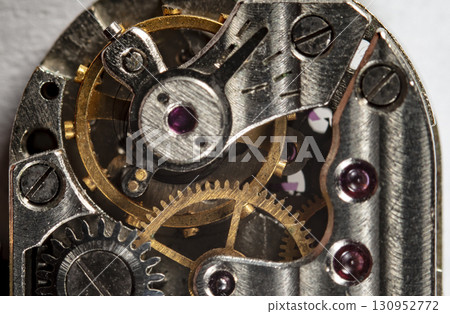 clockwork vintage mechanical watch, high resolution and detail 130952772