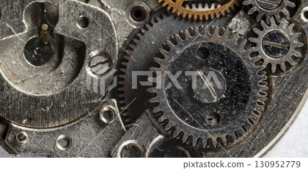 clockwork vintage mechanical watch, high resolution and detail 130952779