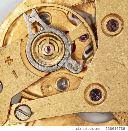 clockwork vintage mechanical watch, high resolution and detail clockwork vintage mechanical watch, high resolution and detail 130952786