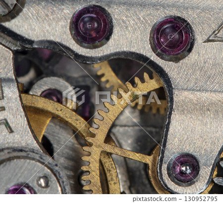 clockwork vintage mechanical watch, high resolution and detail 130952795