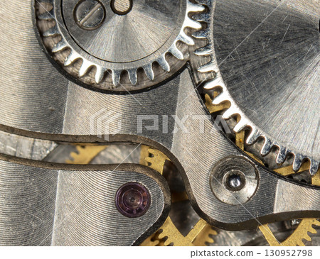 clockwork vintage mechanical watch, high resolution and detail clockwork vintage mechanical watch, high resolution and detail 130952798