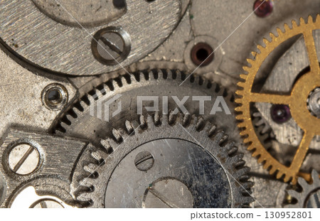clockwork vintage mechanical watch, high resolution and detail 130952801