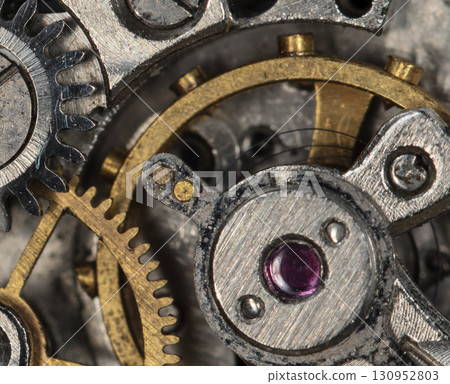 clockwork vintage mechanical watch, high resolution and detail clockwork vintage mechanical watch, high resolution and detail 130952803