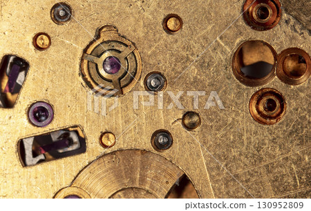 clockwork vintage mechanical watch, high resolution and detail 130952809