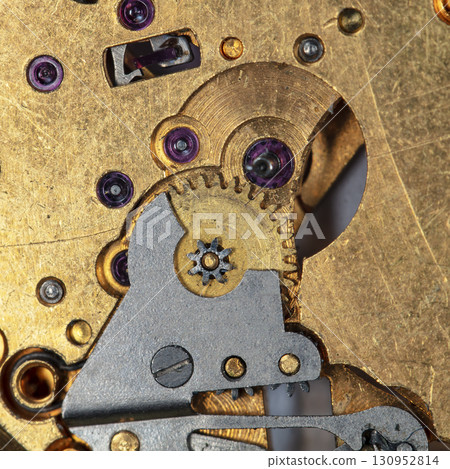 clockwork vintage mechanical watch, high resolution and detail 130952814