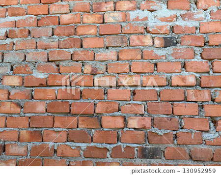 Old masonry construction showing unfinished brick surface Old masonry construction showing unfinished brick surface 130952959