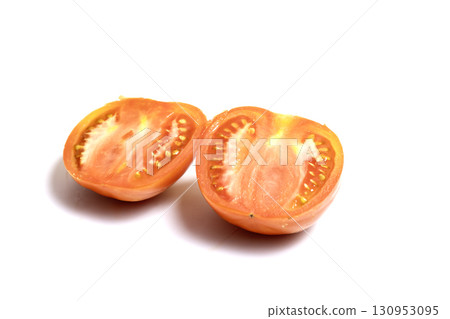 Very large bicolor striped tomato 'Lycopersicon esculentum' "Northern Lights". 130953095