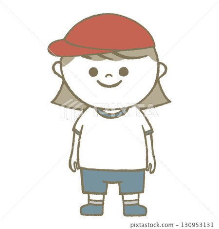 Child girl wearing gym clothes Child girl wearing gym clothes 130953131