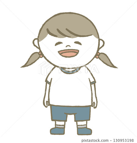 Child girl wearing gym clothes 130953198