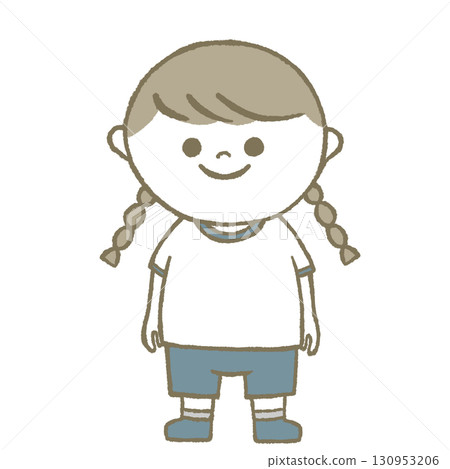 穿著運動服的小女孩 穿著運動服的小女孩 130953206