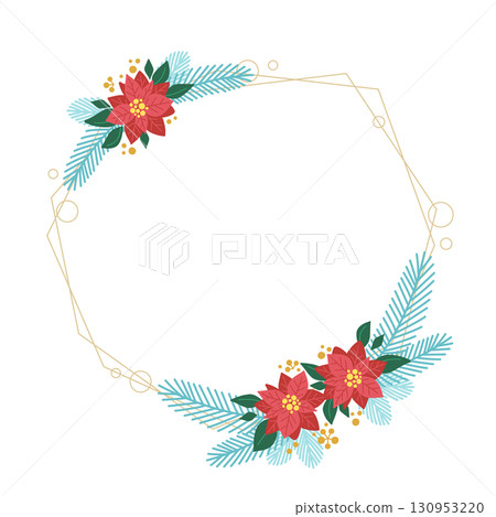 聖誕花圈向量圖 130953220