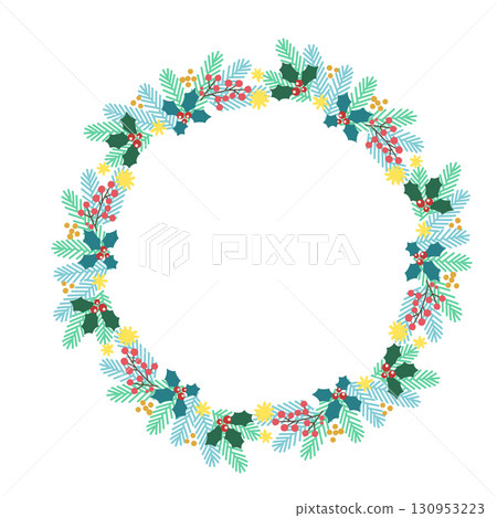 聖誕花圈向量圖 聖誕花圈向量圖 130953223