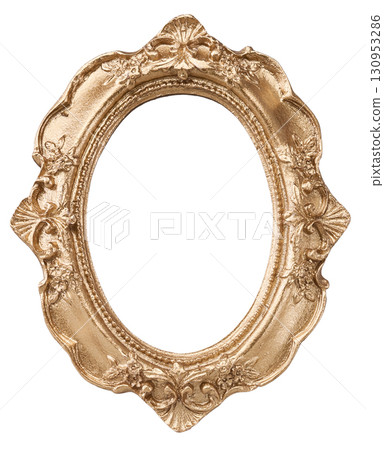 仿古風格金色裝飾相框白色背景 130953286