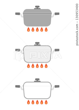 Cross section of a saucepan 130953400