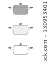 Cross section of a pot with handle (without flame) 130953401