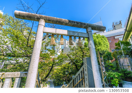 Tokyo cityscape in Japan, including Motomishima Shrine in front of Uguisudani Station (17th) Tokyo cityscape in Japan, including Motomishima Shrine in front of Uguisudani Station (17th) 130953508