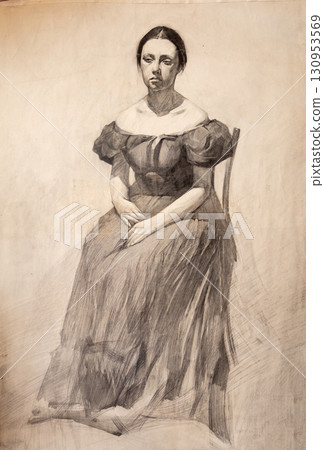 pencil drawing illustration, portrait, sketch 130953569