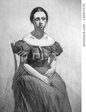 pencil drawing illustration, portrait, sketch 130953570