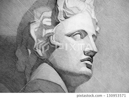 pencil drawing illustration, portrait, sketch pencil drawing illustration, portrait, sketch 130953571