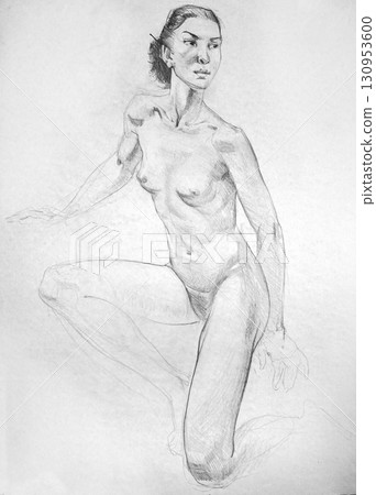 pencil drawing illustration, portrait, sketch 130953600