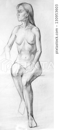 pencil drawing illustration, portrait, sketch 130953603