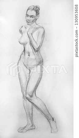 pencil drawing illustration, portrait, sketch pencil drawing illustration, portrait, sketch 130953608