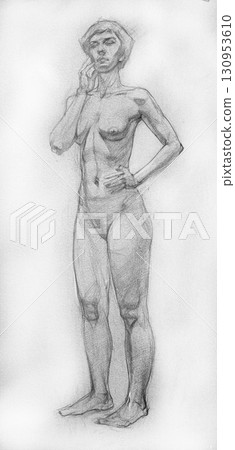 pencil drawing illustration, portrait, sketch 130953610