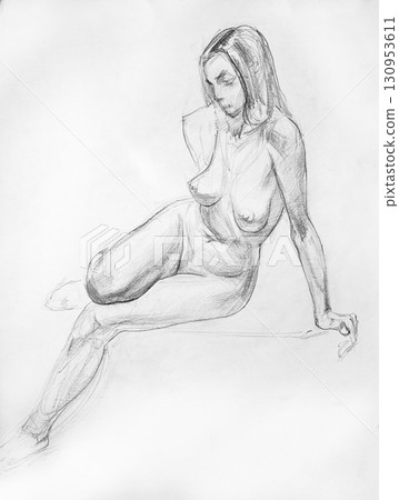 pencil drawing illustration, portrait, sketch 130953611