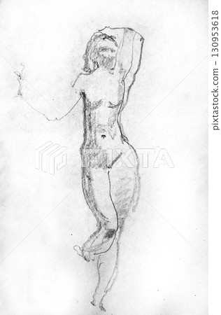 pencil drawing illustration, portrait, sketch 130953618