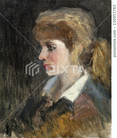 oil painting, portrait, handmade drawing 130953765