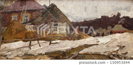 landscape, oil painting, handmade drawing 130953844