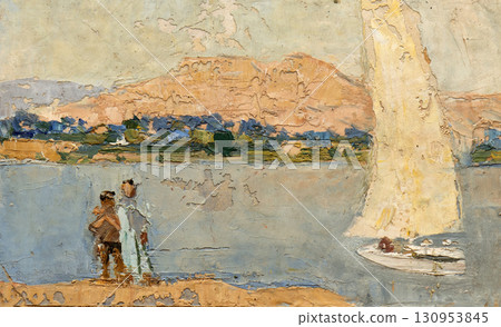 landscape, oil painting, handmade drawing 130953845