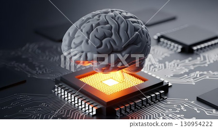 brain on computer chip 130954222
