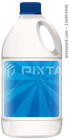 Plastic Cleaner Bottle with Blue Label Vector Illustration 130954498