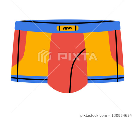 Man Trunks Underpants and Underwear Colorful Clothing Vector Illustration 130954654