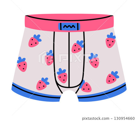 Man Boxer Briefs Underpants and Underwear Colorful Clothing Vector Illustration 130954660