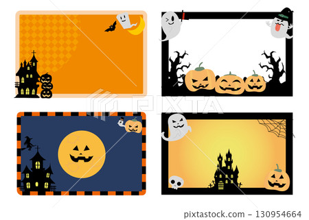 秋季可愛萬聖節插畫素材合集 130954664