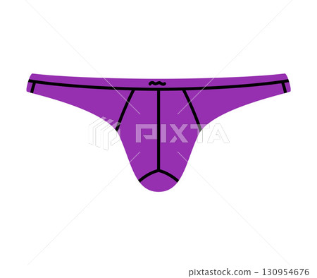 Man Strings Underpants and Underwear Colorful Clothing Vector Illustration 130954676