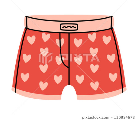 Man Boxer Briefs Underpants and Underwear Colorful Clothing Vector Illustration 130954678
