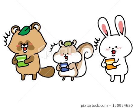 三隻森林動物對他們的存摺感到驚訝 三隻森林動物對他們的存摺感到驚訝 130954680