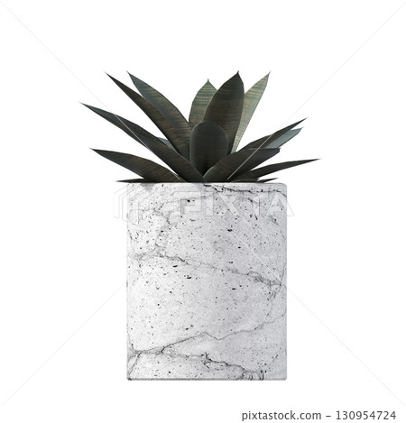 decorative flower in a pot isolate on a transparent background, 3D illustration, cg render decorative flower in a pot isolate on a transparent background, 3D illustration, cg render 130954724