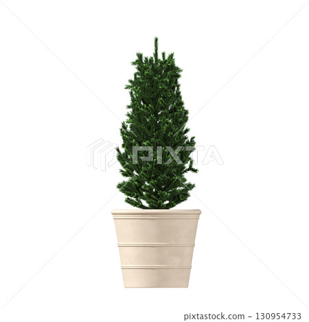 decorative flower in a pot isolate on a transparent background, 3D illustration, cg render decorative flower in a pot isolate on a transparent background, 3D illustration, cg render 130954733