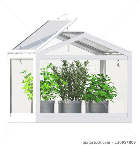 decorative flower in a pot isolate on a transparent background, 3D illustration, cg render decorative flower in a pot isolate on a transparent background, 3D illustration, cg render 130954809