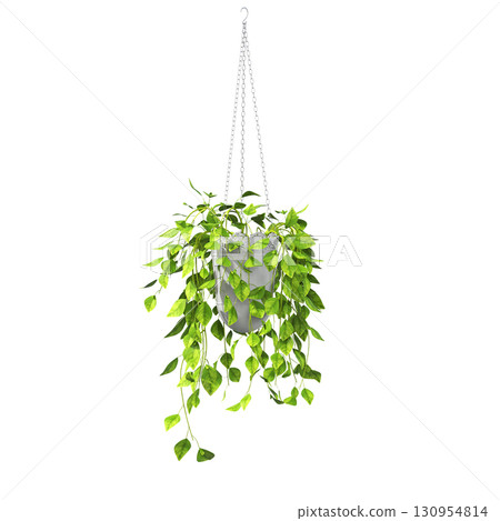 decorative flower in a pot isolate on a transparent background, 3D illustration, cg render decorative flower in a pot isolate on a transparent background, 3D illustration, cg render 130954814